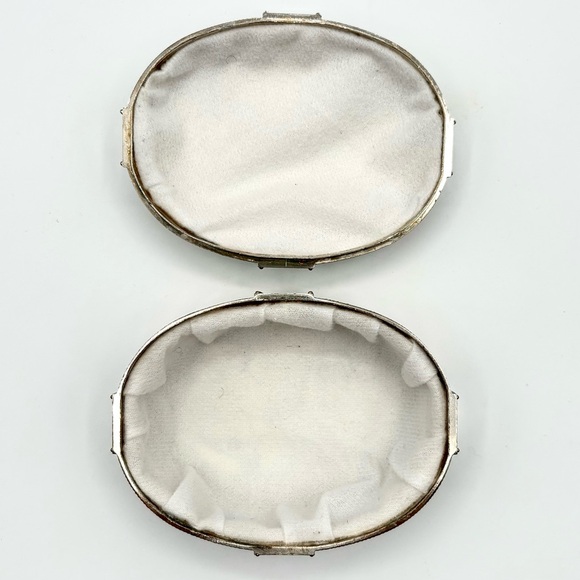 Vintage Godinger Oval Metal Gift / Trinket / Jewelry Box With Removable Lid - Picture 5 of 9